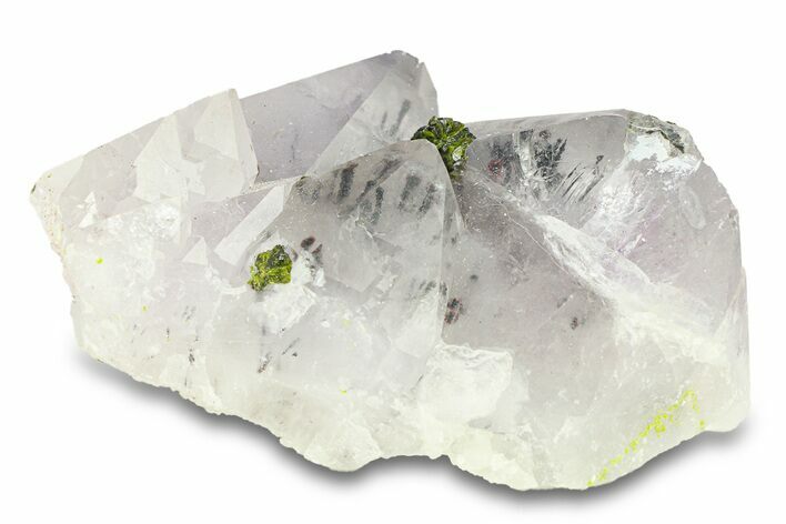 Quartz Crystal Cluster with Epidote and Hematite Phantoms - China #290425